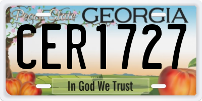 GA license plate CER1727