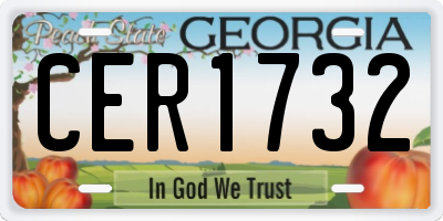 GA license plate CER1732