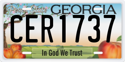 GA license plate CER1737