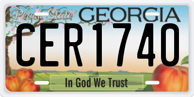 GA license plate CER1740