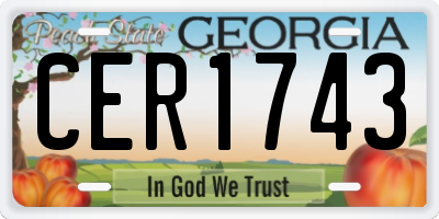 GA license plate CER1743