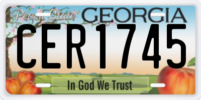 GA license plate CER1745