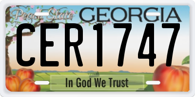 GA license plate CER1747
