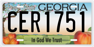 GA license plate CER1751
