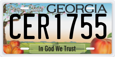 GA license plate CER1755