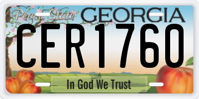 GA license plate CER1760