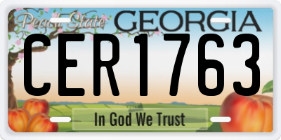 GA license plate CER1763