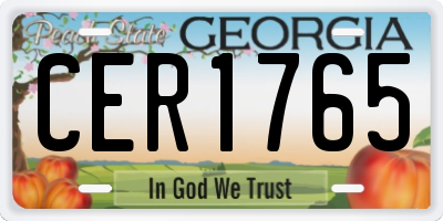 GA license plate CER1765
