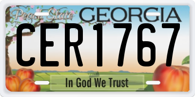 GA license plate CER1767