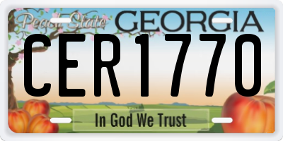 GA license plate CER1770