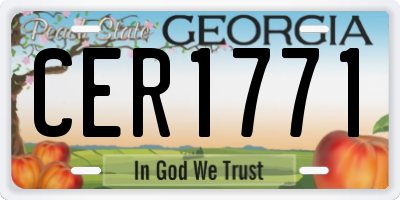 GA license plate CER1771