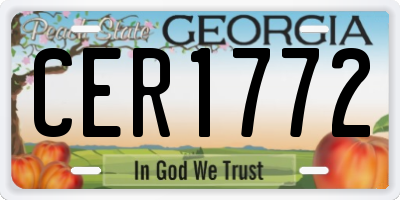GA license plate CER1772