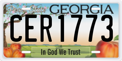 GA license plate CER1773