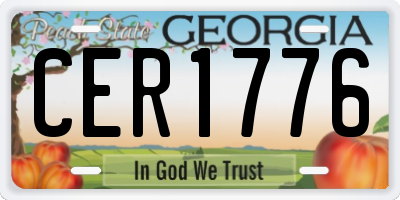 GA license plate CER1776