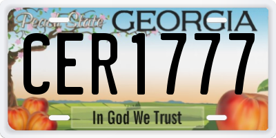 GA license plate CER1777