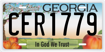 GA license plate CER1779