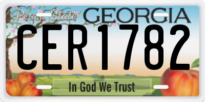 GA license plate CER1782