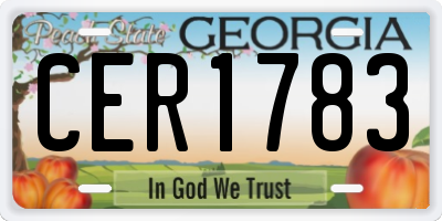 GA license plate CER1783