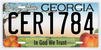 GA license plate CER1784