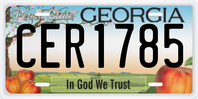 GA license plate CER1785