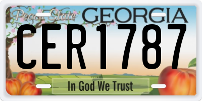 GA license plate CER1787