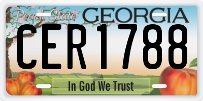 GA license plate CER1788