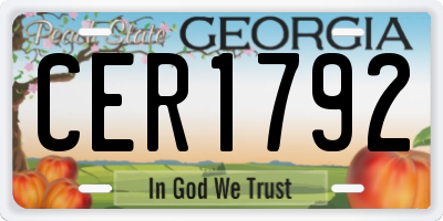 GA license plate CER1792
