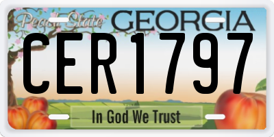 GA license plate CER1797