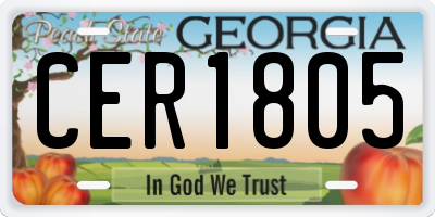 GA license plate CER1805