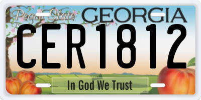 GA license plate CER1812