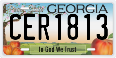 GA license plate CER1813