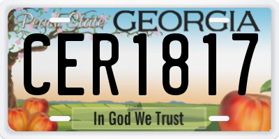 GA license plate CER1817