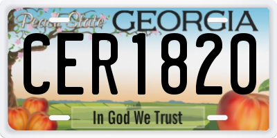 GA license plate CER1820