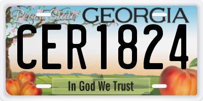 GA license plate CER1824