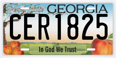 GA license plate CER1825