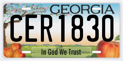 GA license plate CER1830