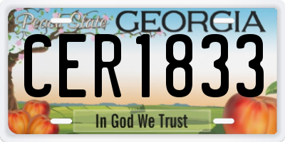 GA license plate CER1833