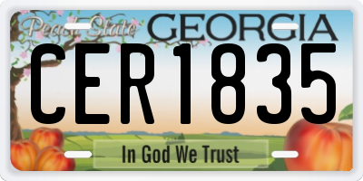 GA license plate CER1835