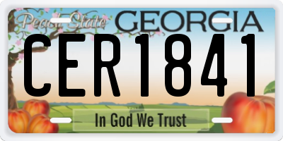GA license plate CER1841