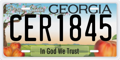 GA license plate CER1845
