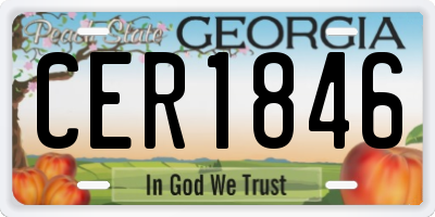 GA license plate CER1846