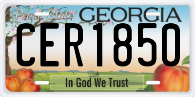 GA license plate CER1850
