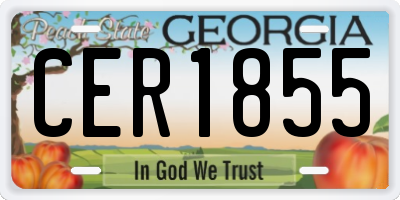 GA license plate CER1855
