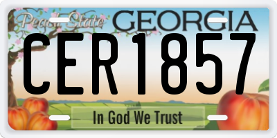 GA license plate CER1857