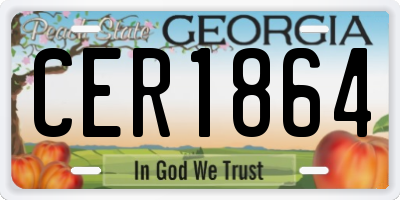 GA license plate CER1864