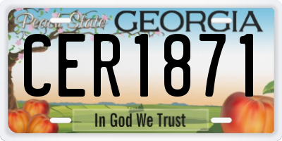 GA license plate CER1871