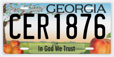 GA license plate CER1876