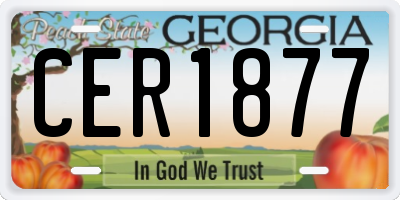 GA license plate CER1877