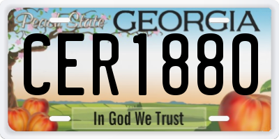 GA license plate CER1880