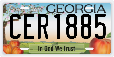 GA license plate CER1885